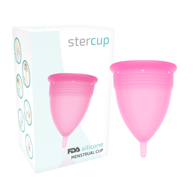 STERCUP - COPA MENSTRUAL ROSA EN SILICONA FDA TALLA L